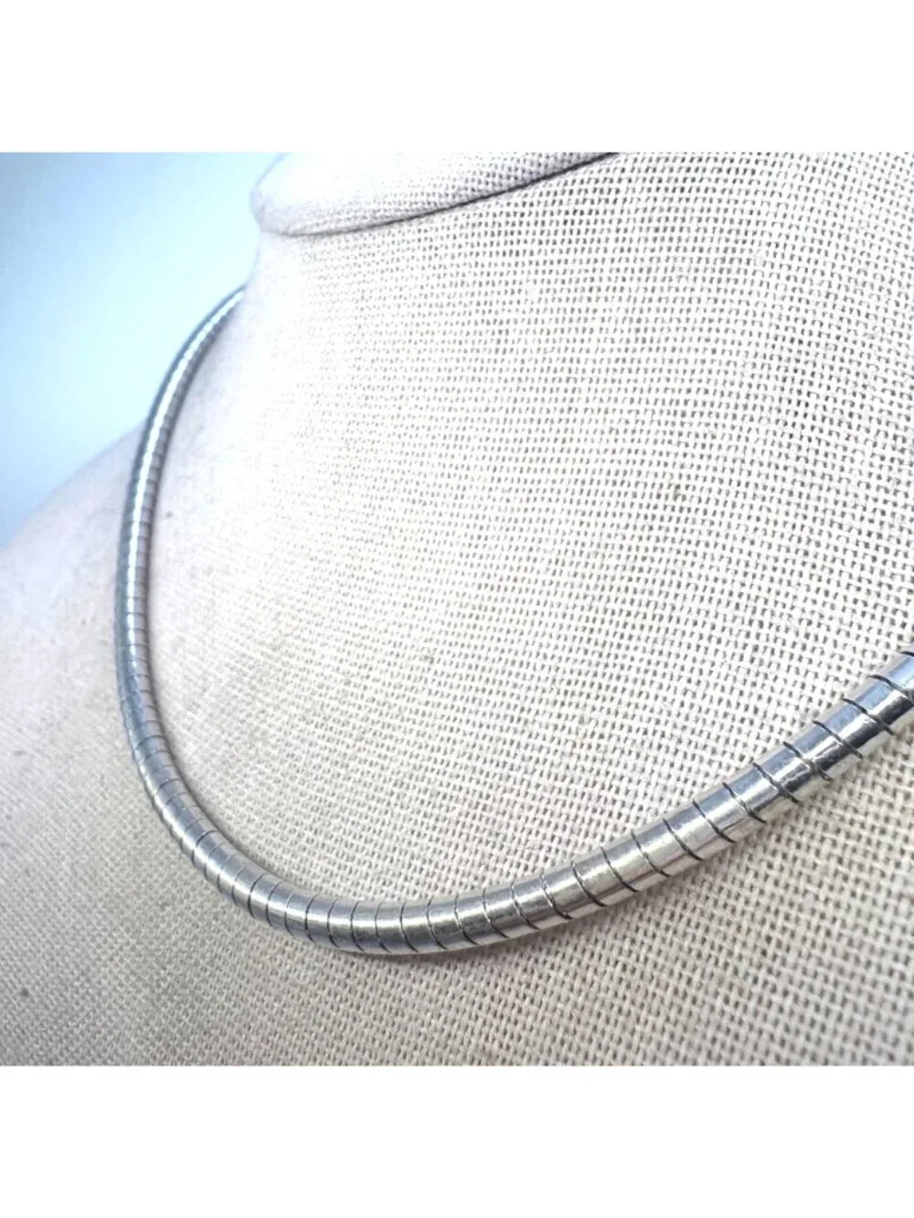 Omega Link Chain Necklace Sterling Silver 925 Size 16